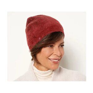 NEW Barefoot Dreams CozyChic Lite Confetti Beanie OS Crimson Rosewood